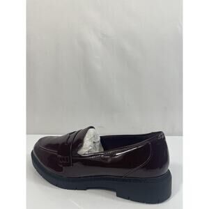 Clarks Westlynn Ayla Shoes Womens Size 10 Burgundy Patent Loafers New Box